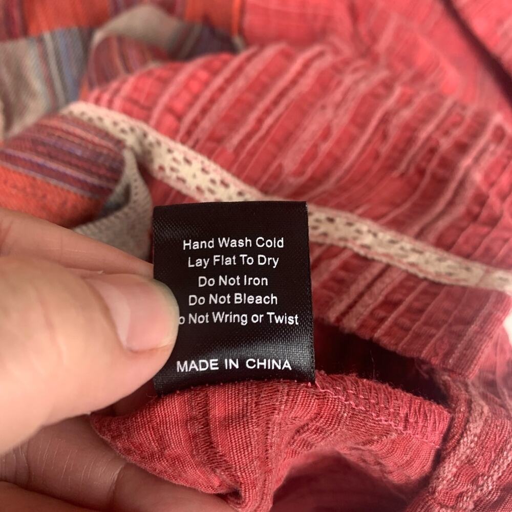 POL size small oversized patchwork button up shir… - image 10